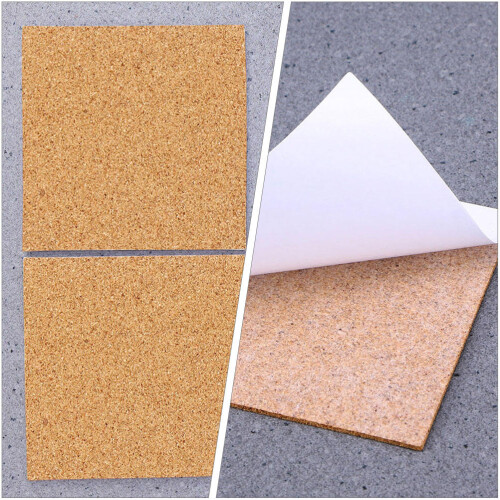 2Pcs Multi-Use Khaki Cork Board Sturdy Wood Photo Display Wall Board 2