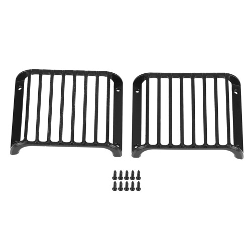 2 Stück Metall-Frontlichtabdeckung Grill für 1/10 RC Crawler Schwarz 1