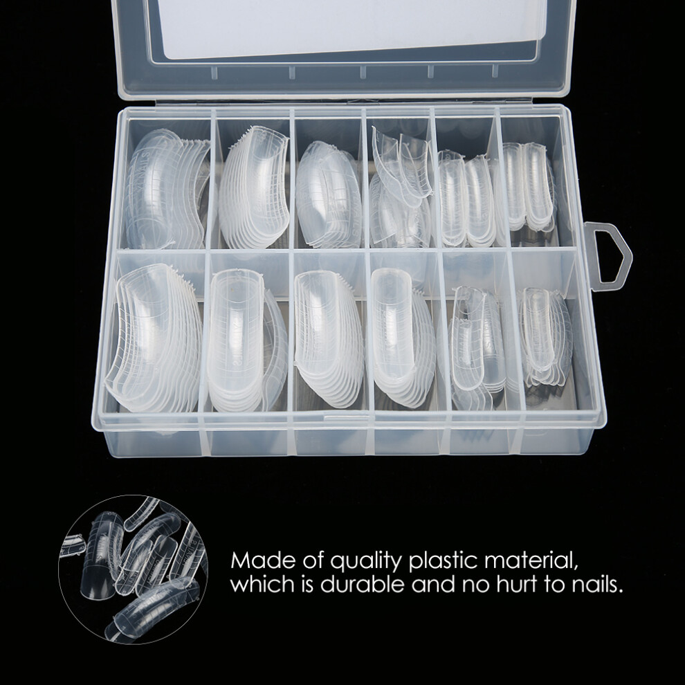 120pcs Full Cover Transparent False Nail Tips Extension Box 3#