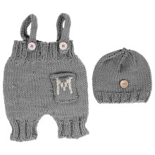 3 Sets Baby Suspenders Pants Newborn Hat Photo Costume