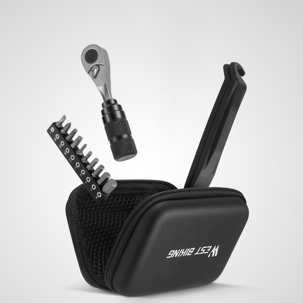 Bike Repair Kit with Aluminum Ratchet Wrench, 10 Screw Bits, Tire Levers-image-OPC-PKHBNM7-NEW