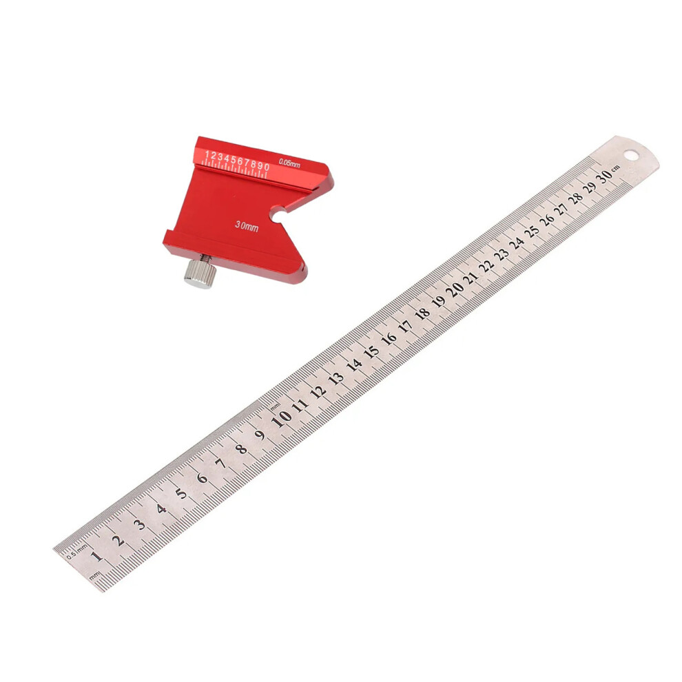 Woodworking Layout Tool 300Mm 45/90 Angle Ruler Aluminum Steel 9351349747394