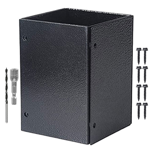 Post Base Protectors Heavy Duty Metal Mailbox Bracket Railing Support 2
