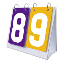 Flipper Scoreboard Portable Folding Tabletop Scoreboard for Volleyball and Soccer PVC Purple and Yellow 7.28 x 6.30 In