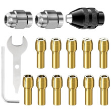 Drill Chucks 4486 Collet Set 1/32 In To 1/8 In Bit Chucks Keyless Replacement Chuck Kit For Rotary Tool Shank