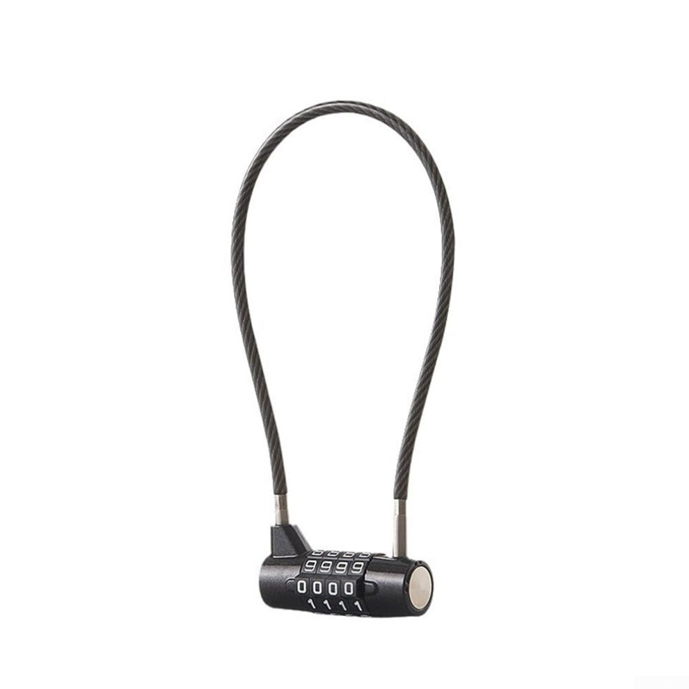 4 Digit Combination Padlock With 20 Cm Steel Cable For Luggage Suitcase Locker Gym Locker Trash Can Case Helmet 9084446934731