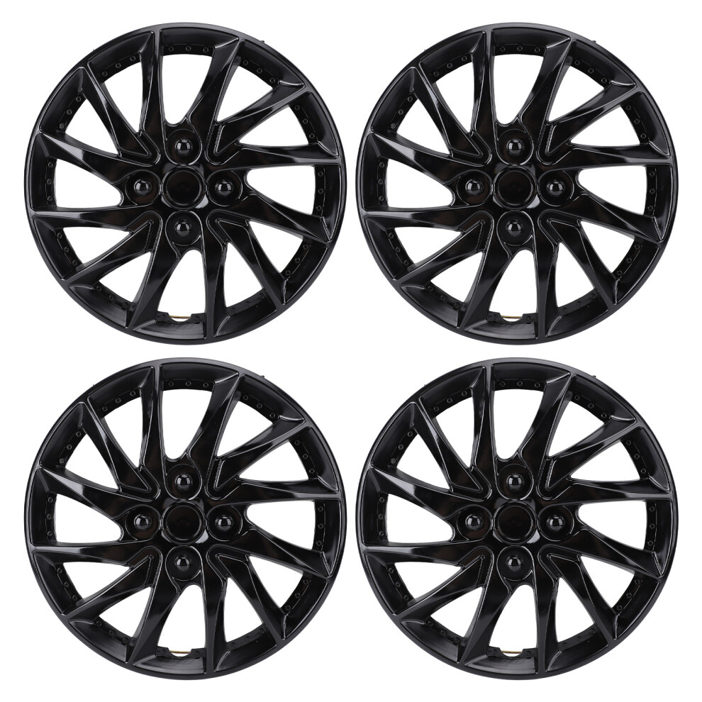 4Pcs 14In Hubcap Wheel Cover Stylish Look Scratch Black 8320539372112
