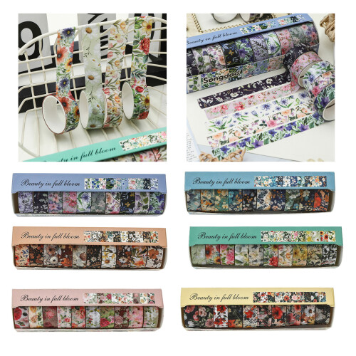 Flower Pattern Tape Background Masking Tape Scrapbooking-3 2