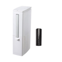 Small Push Top Waste Bin with Toilet Brush For Efficient-White