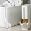 Small Push Top Waste Bin with Toilet Brush For Efficient-White 3