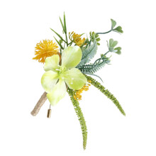 Bridesmaids Corsage Wedding Silk Flower Party Chest-lime green