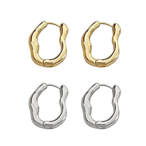 Geometric Ear Clips Lightweight and Comfortable U-shaped-Silver 1