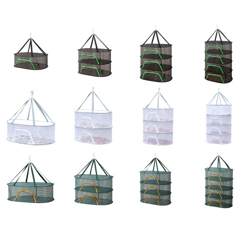 Space Saving Hanging Drying Net for Fruits-Black Medium 3 layer 1