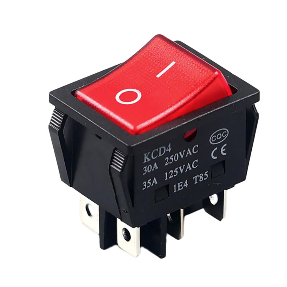 6 Pin 2 Position Rocker Toggle Switches 30A 250Vac Led-Red 7751000172121