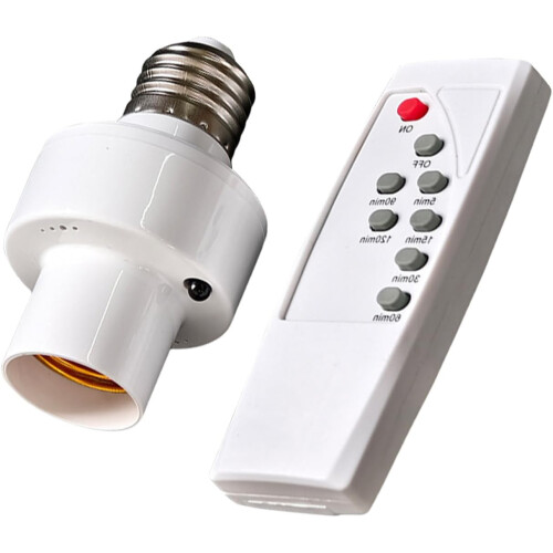 Light Switches Remote Control Light Socket E27 Base Lamp Holder With Remote Timer Kit For Basement Garage 1 Set 2