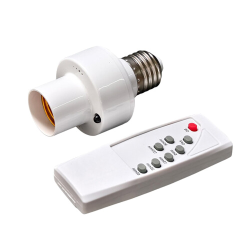 Light Switches Remote Control Light Socket E27 Base Lamp Holder With Remote Timer Kit For Basement Garage 1 Set