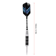 3 Stück Steel Tip Dart Set 155mm mit bedruckten Flights für Dartbrett