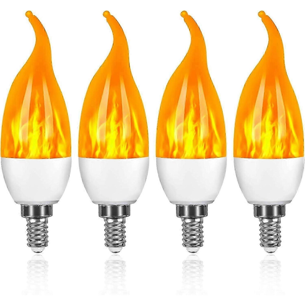 4 Pack 3W E14 LED Light Bulb Flame Effect Light Bulb with 3 Lighting Modes Decorative Light Bulb-image-OPC-PKHC957-NEW