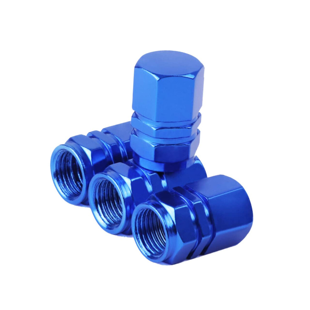 Tire Stem Caps 4-Pack Aluminum Alloy, Easy Install Valve Covers, Leakage And Dirt Protection, Vehicle Compatible Blue 9016109883803