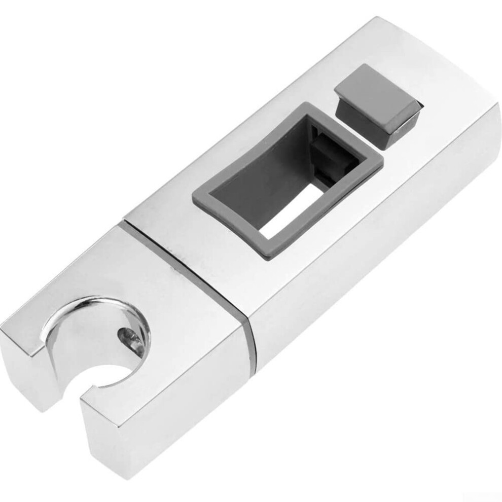 Adjustable Bathroom Shower Head Holder Chrome Finish For Rectangular Slider Bar Pole Bracket 6447073689802