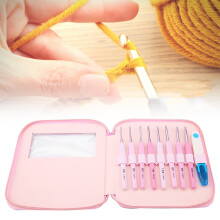 9 PCS Gradient Color Crochet Hook Set with Soft Handles and Scissors