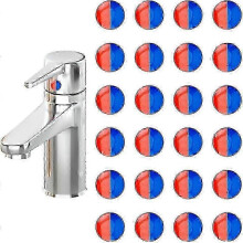 Hot Cold Water Stickers Self Stick Epoxy Faucet Labels