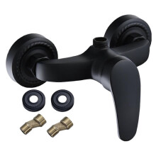Simplicity Black Finish Brass Shower Faucet Mixer Valve Wall Mounted