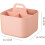 Stackable Organizer Baskets With Handle Pink Plastic Storage Bins For Small Spaces Compact Design 4