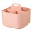 Stackable Organizer Baskets With Handle Pink Plastic Storage Bins For Small Spaces Compact Design 1