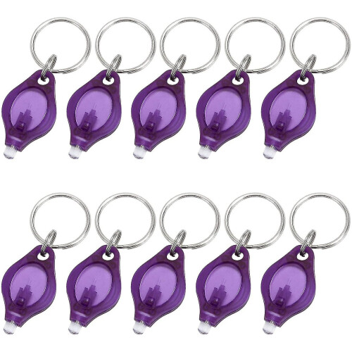 10 Pieces Uv Light Mini Led Keychain Flashlight Torch Keyring Lights