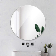50 x 50cm Round Acrylic Mirror Wall Mounted Self Adhesive Mirror for Bathroom Bedroom