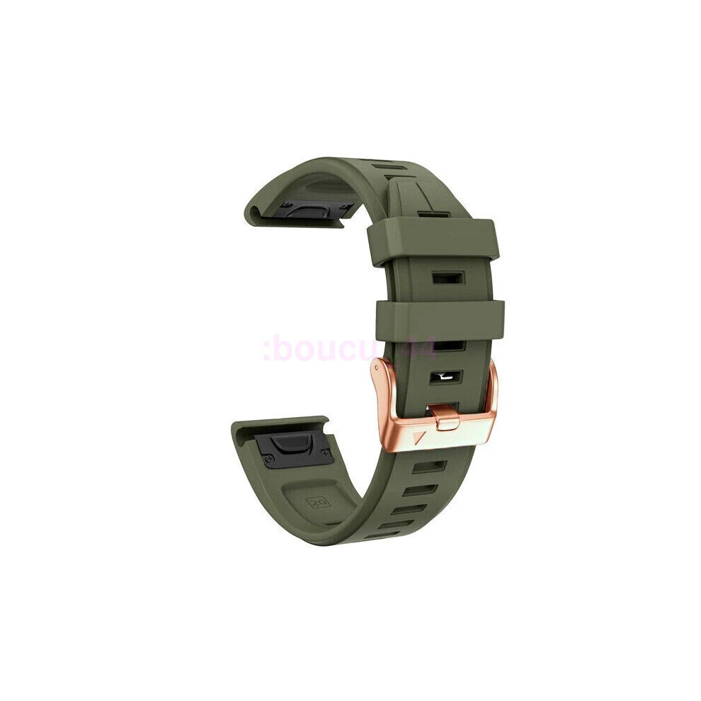 (Army Green, 20Mm Fenix 6Spro) Rose Gold Buckle Easyfit Strap For Garmin Fenix 7S 6S Pro 5S 2S Watch Band 20Mm Green,Gold 4069369136061