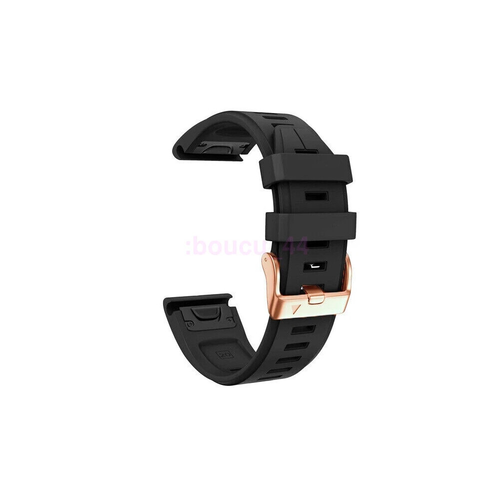 (Black, 20Mm Fenix 5Splus) 20Mm Rose Gold Buckle Easyfit Strap For Garmin Fenix 7S 6S Pro 5S 2S Watch Band Black,Gold 4069369136894