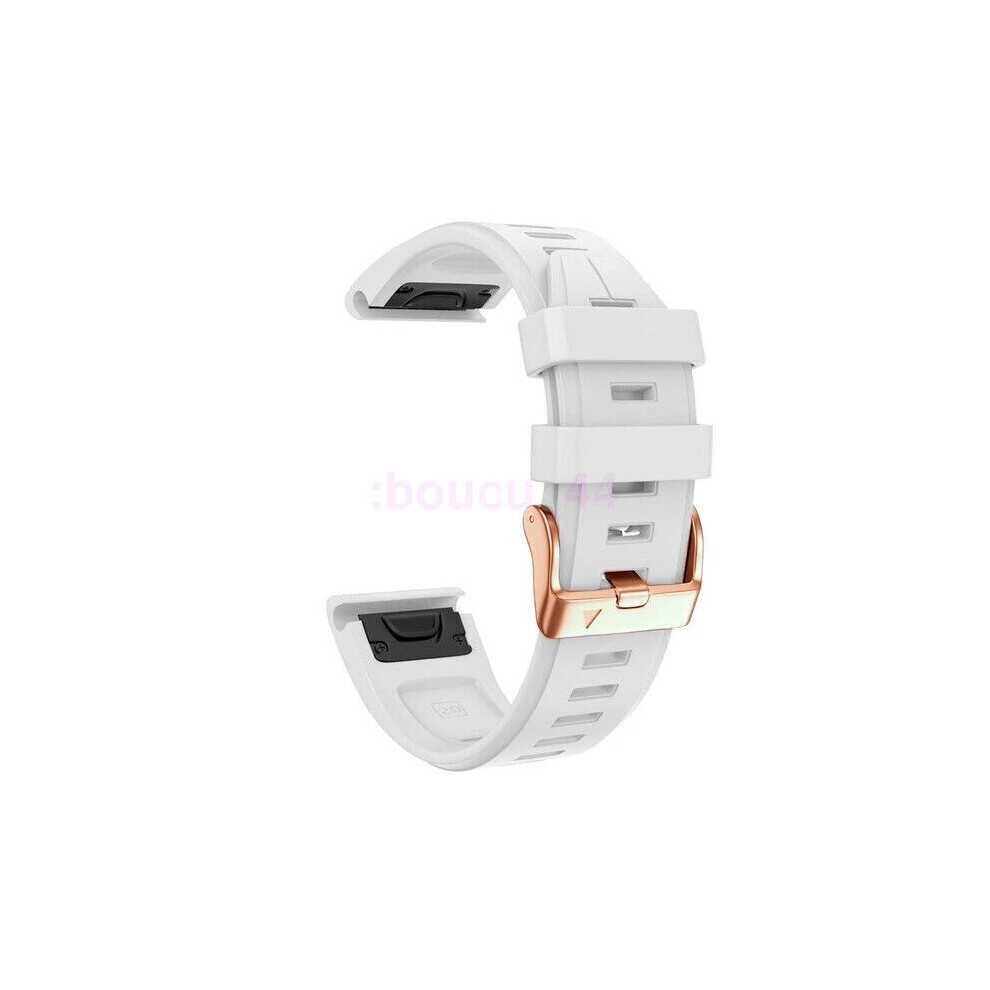 (White, 20Mm Fenix 5Splus) 20Mm Rose Gold Buckle Easyfit Strap For Garmin Fenix 7S 6S Pro 5S 2S Watch Band White,Gold 4069369137525