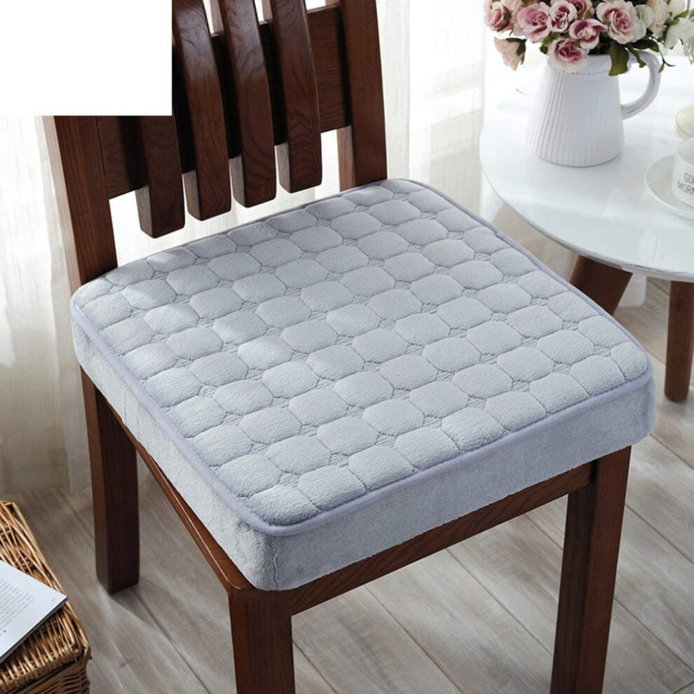 Grey Memory Foam Thick Booster Cushion For Armchairs And Wheelchairs 45X45cm Non-Slip Bottom Plush Cover Seat Pad