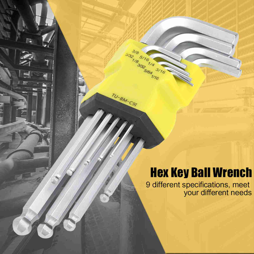 9Pcs Hex Key L-Wrench SetâProfessional Steel Repair Tools 8431349757843