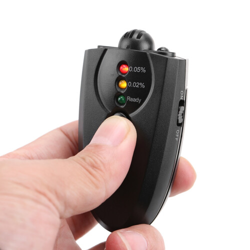 Mini Keychain Alcohol Tester with Torch & LED Light - Black Portable 2