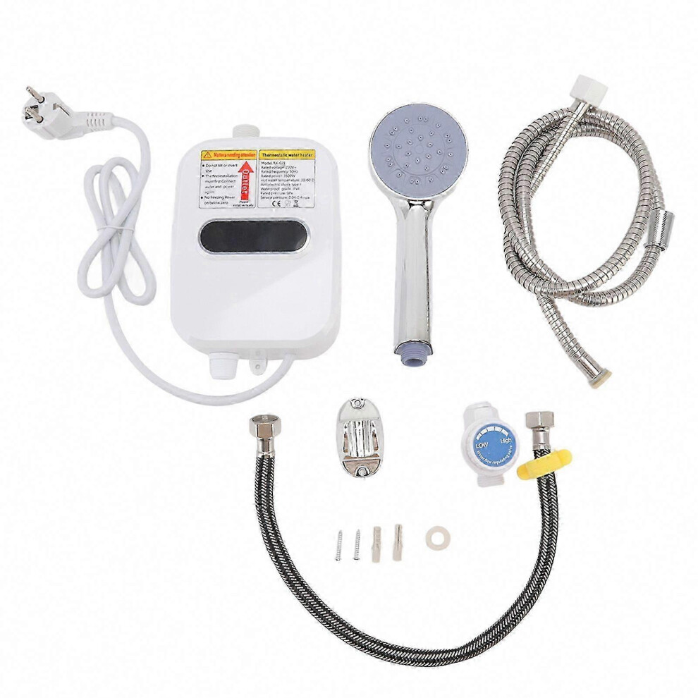 3500W Electric Tankless Water Heater With Hd Touch Screen For Home Dorm Eu 220V Instant Hot Shower 6935159147921