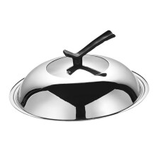 Stainless Steel Anti-Spill Wok Cover Thickened Universal Pot Lid Stand Induction And Gas Stoves