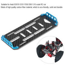 RC-Auto Aluminium- und Carbonfaser-Akkuhalterplatte für SCX10 CC01 D90 (Blau, 15,5 x 6,2 cm)