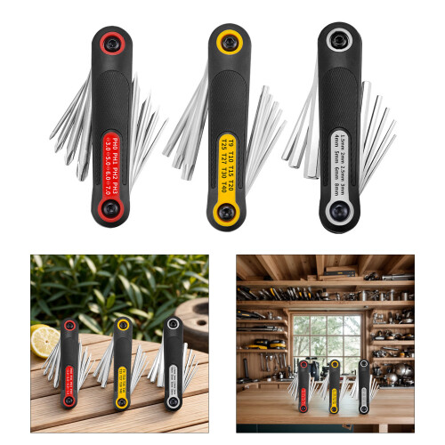 Multiuse 8in1 Folding Star Key Set Hexagon Wrench For-RT8C 2