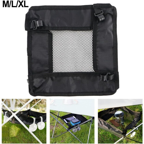 Outdoor Folding Table Storage Net Bag 28x28x6.5 cm, Mesh Organizer For Outdoor Kitchen Items, Folding Table Accessory 2