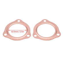 2 Stück 2,5 Zoll Kupfer-Auspuffdichtungen für SBC BBC 302 350 454 Wiederverwendbar
