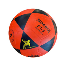 Size 5 Soccer Ball For Adults Machine Stitched Panels Rubber Bladder PVC Standard Black Red