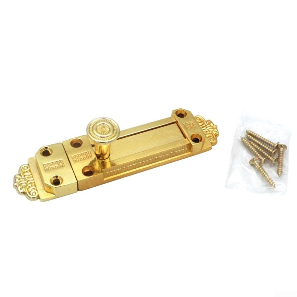 Zinc Alloy Sliding Latch For Internal And External Doors Durable Construction Gold Finish 9084446936803