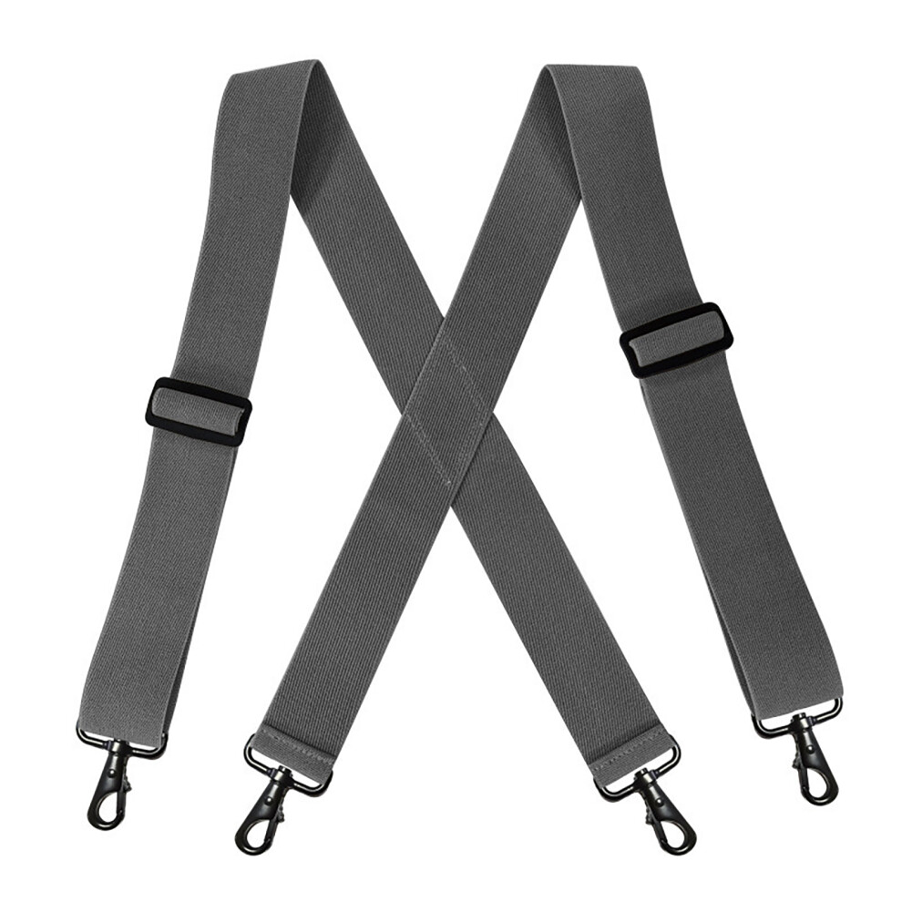 Dark/Gray 2Inch Width Suspenders For Men With Metal Clip-31