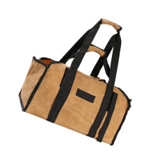 Firewood Carrier Bag 1-Piece Khaki Heavy-Duty Log Holder Tote For Outdoor Camping And Indoor Use