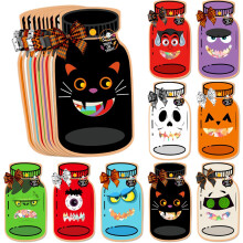 Halloween Treat Bags Card Sets For Jars And Candy Bags Festive Packaging Pouches For Home School Classroom Community