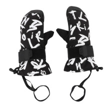 1 Pair Junior Ski Mittens Graffiti Black