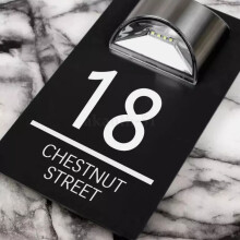 (Flat printing - Black & White, 180*320mm) Arrivals Solar LED House Number Sign Personalised Door Plaque With Lighting HOT